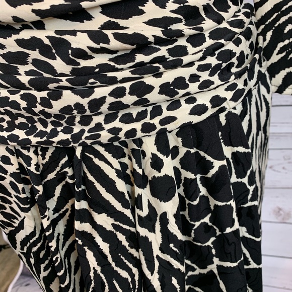 Papell Petites Black & White Animal Print Dress - Picture 5 of 5